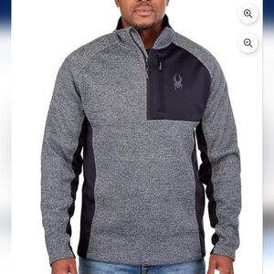 Spyder Gray and Black Zip Up Sweater